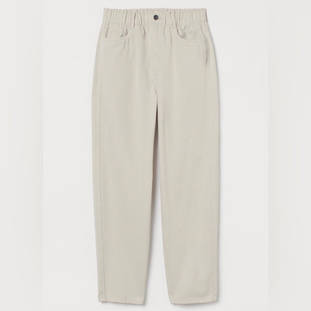 H&M Light Beige High Waisted Twill Pants - Size 2